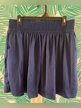 Banana Republic Navy Smocked-Waist Skirt Sz L